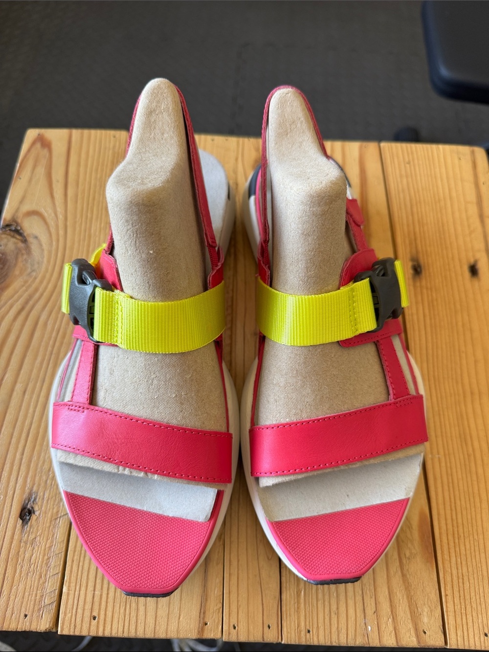 Sorel Hot Pink and Neon Yellow Sport Sandals - Picture 5 of 7